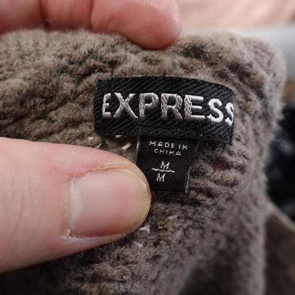 EXPRESS ROUND NECK MERINO WOOL ACRYLIC SWEATER WOMENS SIZE M MEDIUM - Picture 5 of 6